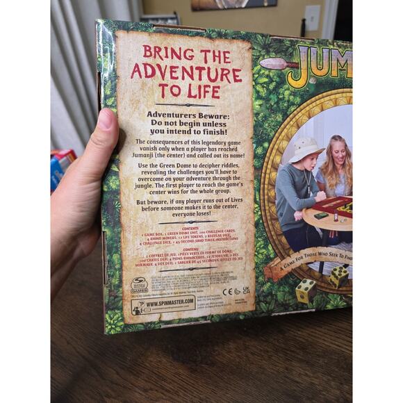 Jumanji the Game Real Wooden Box Edition of the Classic Adventure Board Game - Picture 16 of 16